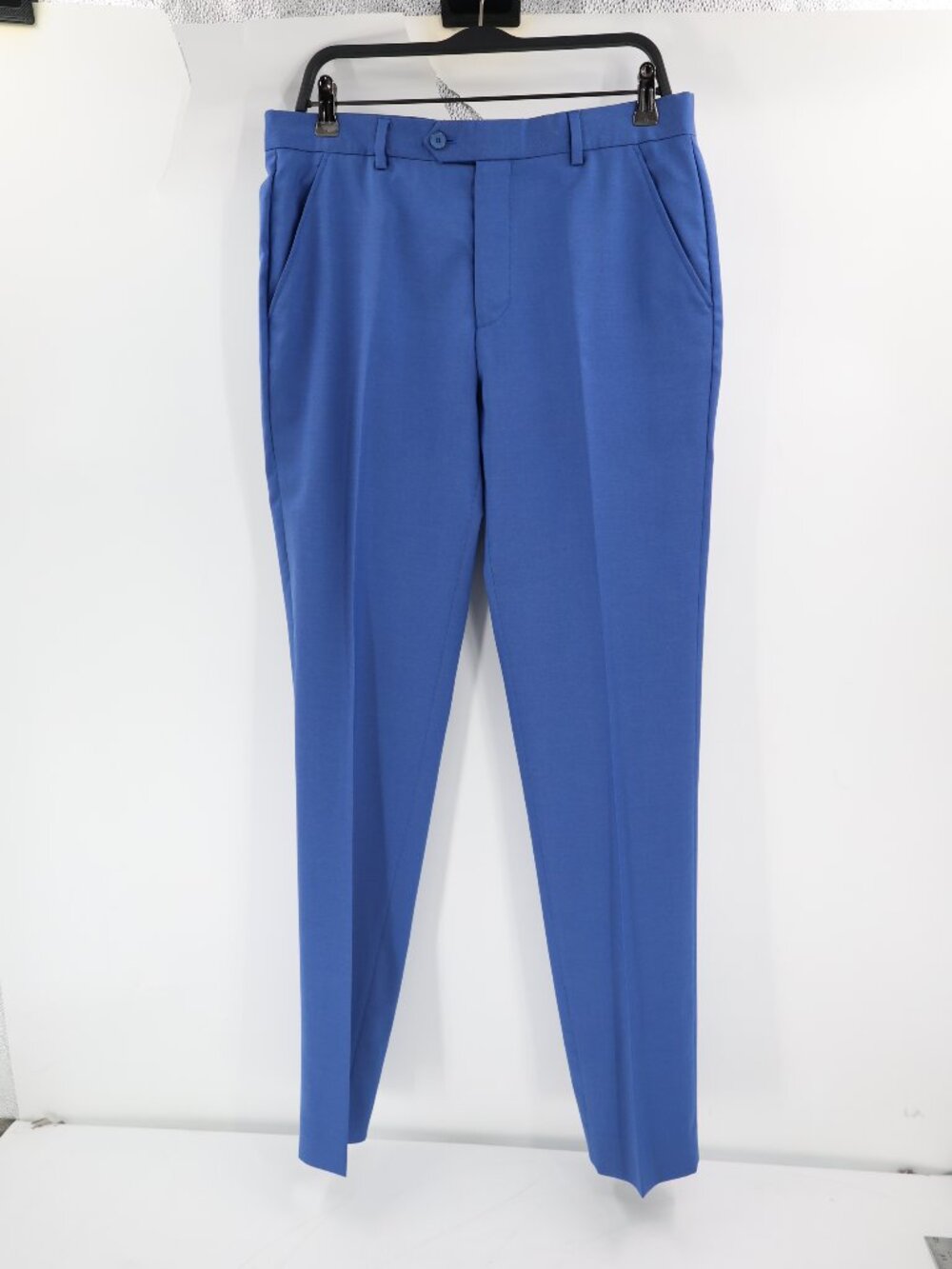 TED BAKER Dress Pants Mens 32 L34 Flat Front Modern Fit Wool Straight Leg Blue